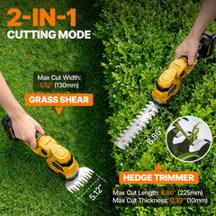 OGERY 2-in-1 Cordless Hedge Trimmer showing grass shears