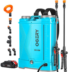 OGERY Battery Powered Backpack Sprayer front view with 4-gallon tank
