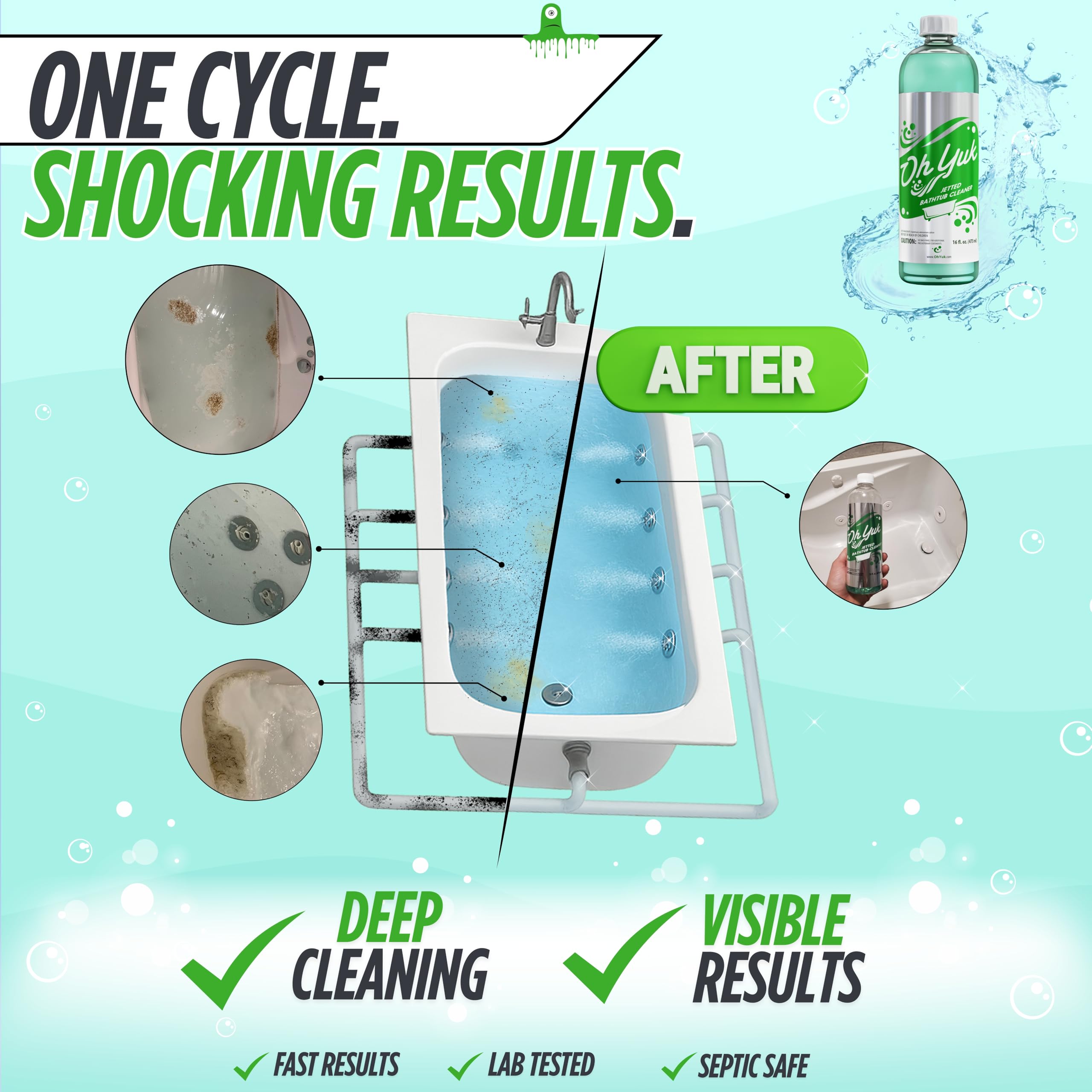 Oh Yuk Jetted Tub Cleaner bottle side view