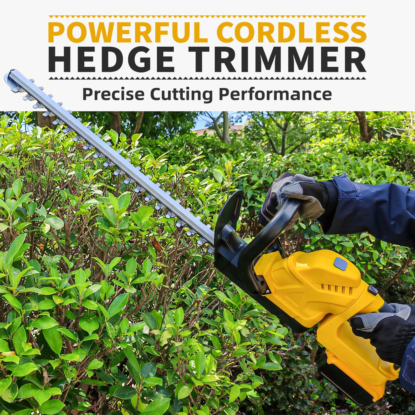 OHAISFELA Hedge Trimmer side view highlighting lightweight design