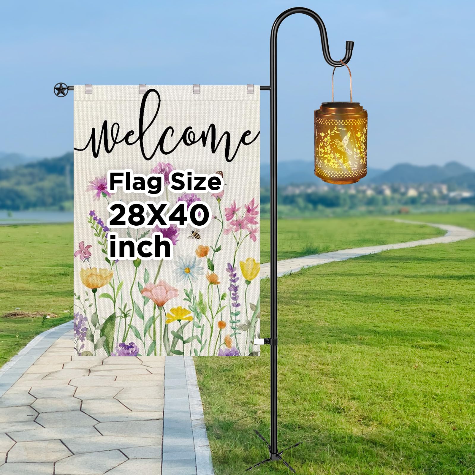 OHCISP Garden Flag Stand 62 inches with black finish