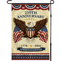 OHOME 250th Anniversary Garden Flag front view with eagle design