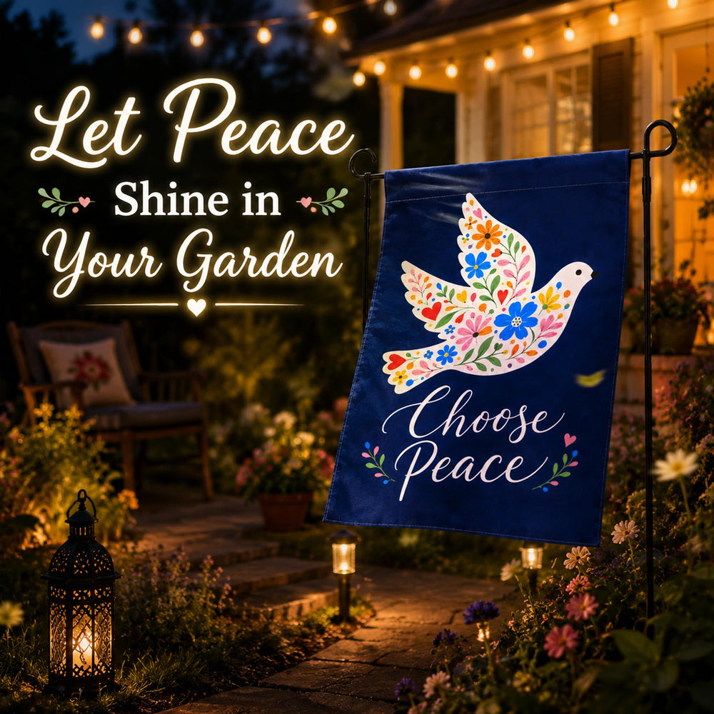 OHOME garden flag with floral design in outdoor décor