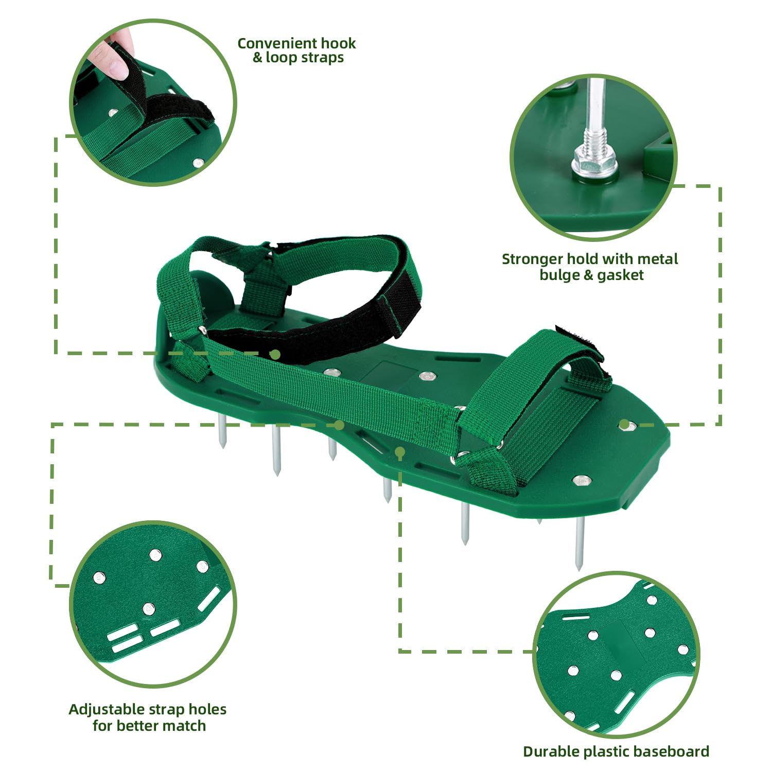 Ohuhu Lawn Aerator Shoes displayed on a grassy lawn