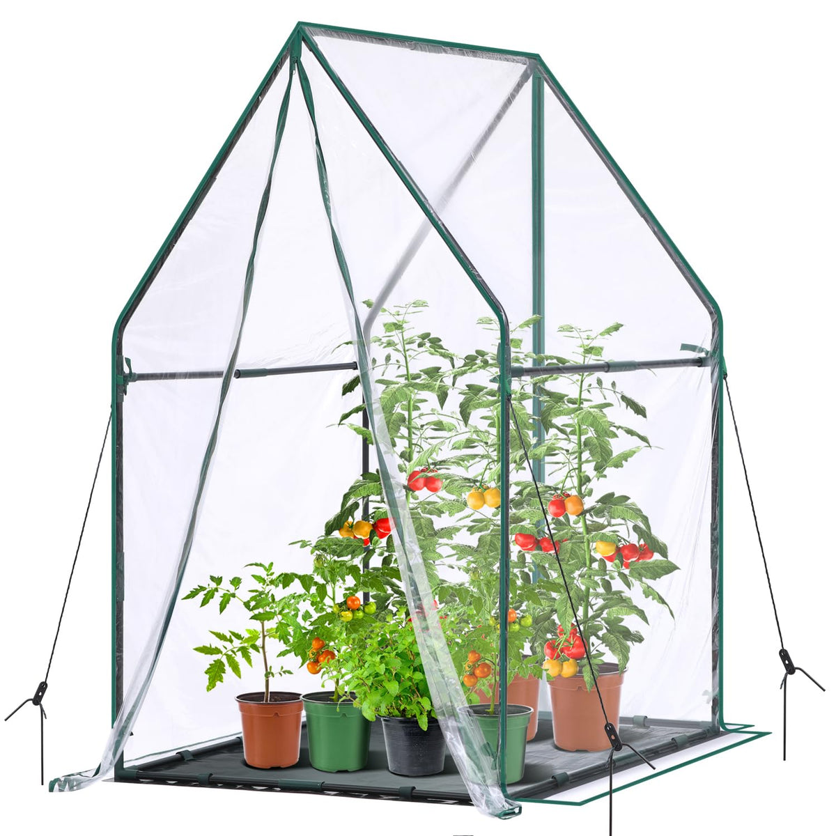 Ohuhu Mini Greenhouse front view with clear PVC cover