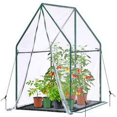 Ohuhu Mini Greenhouse front view with clear PVC cover