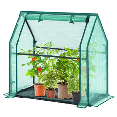 Ohuhu Mini Greenhouse front view with PE cover