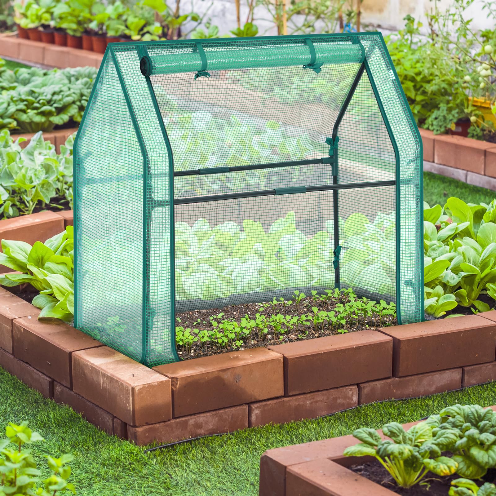 Ohuhu Mini Greenhouse with waterproof mat