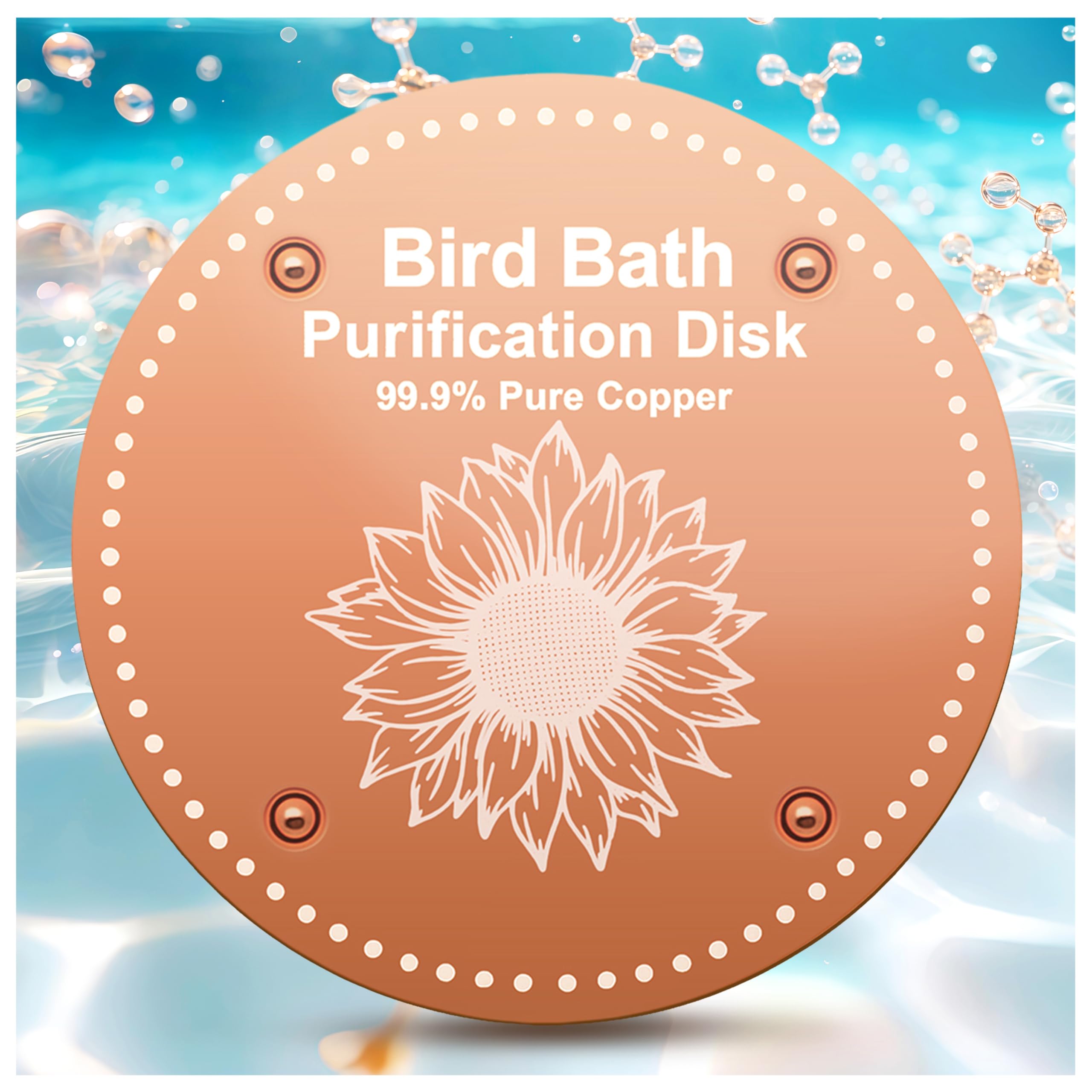 OICEME Bird Bath Purification Disk pure copper front view