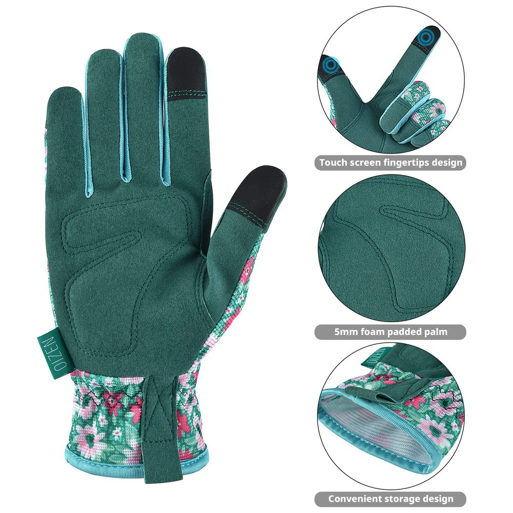 OIZEN Gardening Gloves reinforced palm for extra protection