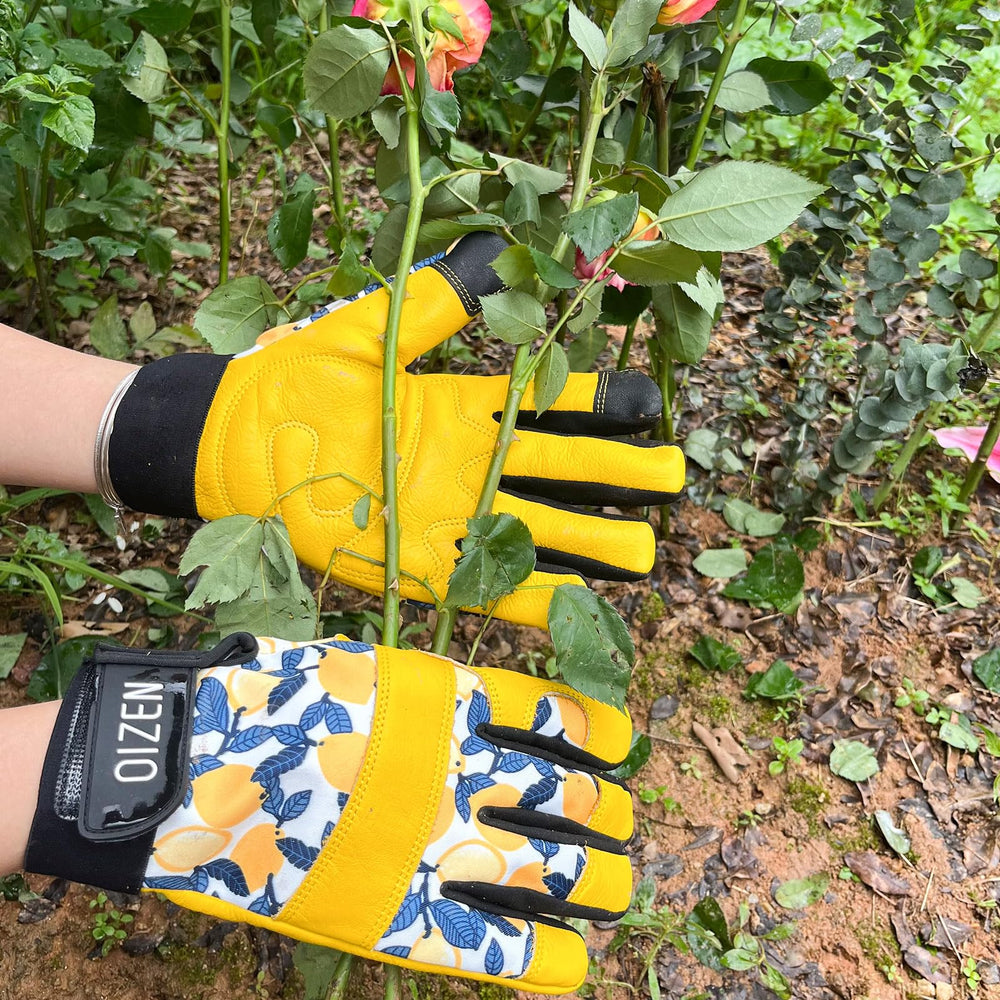 OIZEN gardening gloves with hook and loop closure