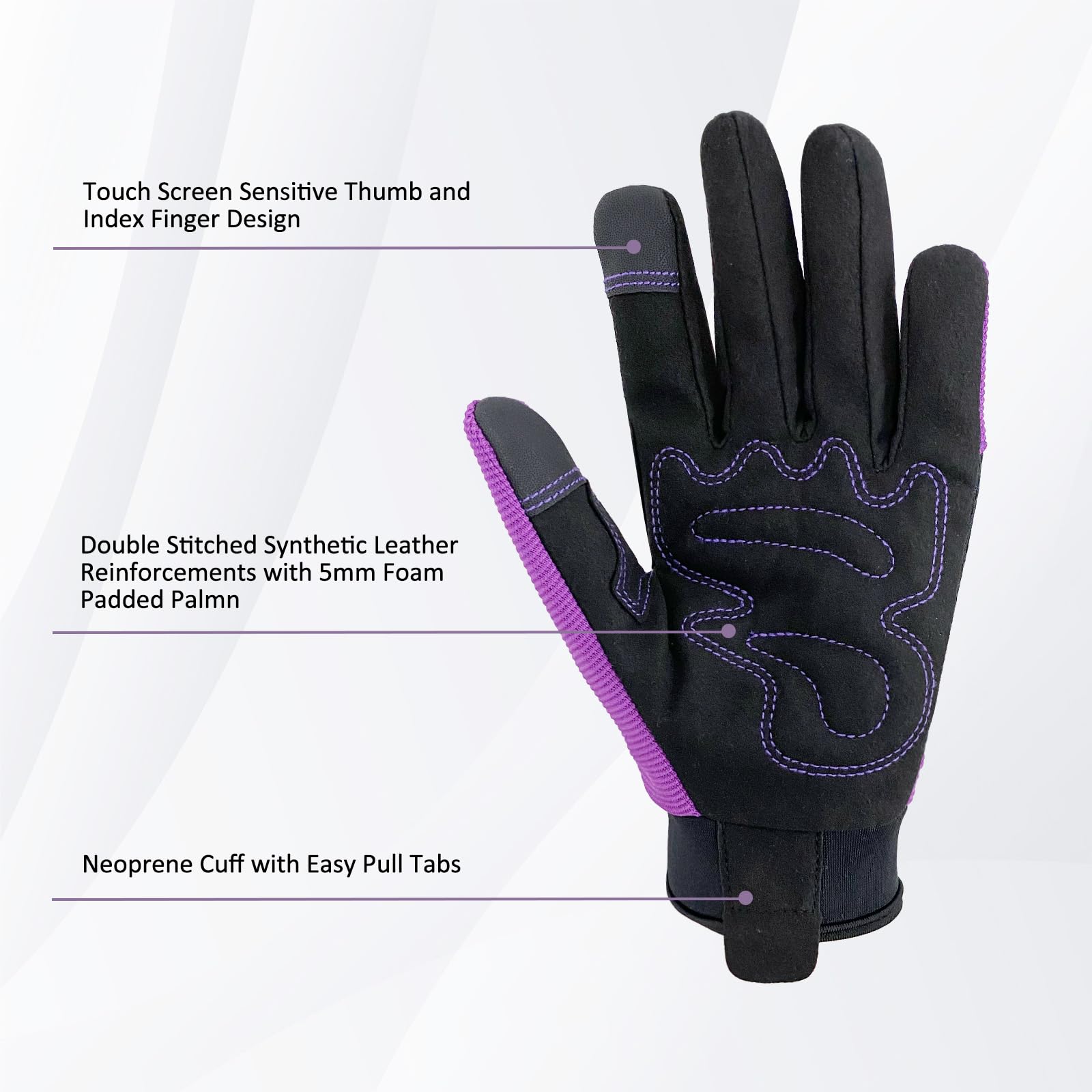 OIZEN gloves with foam padded palm and reinforced fingertips