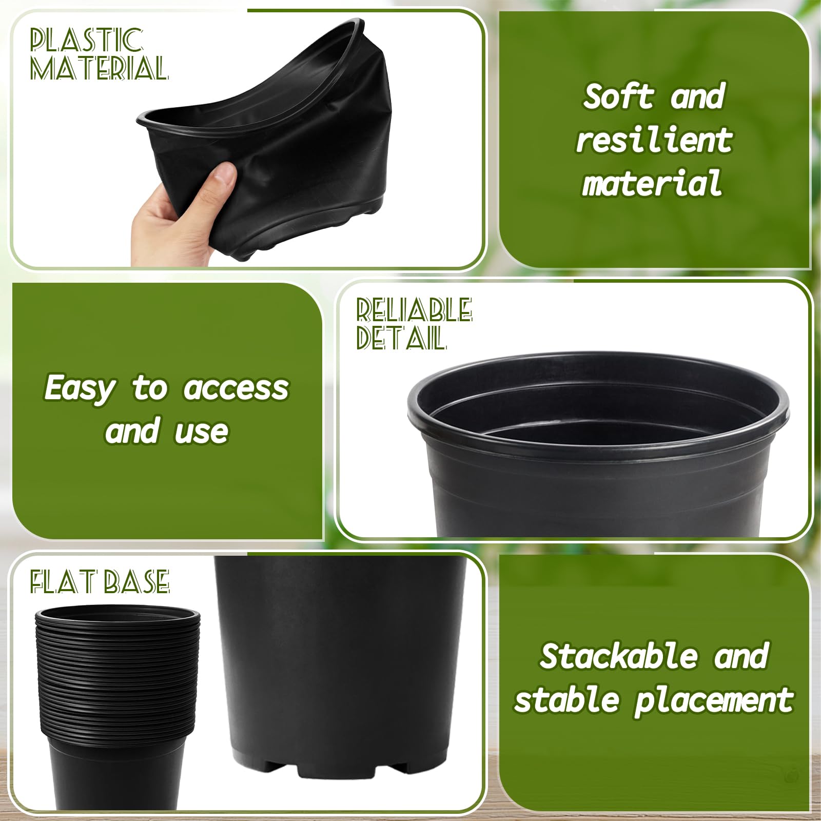 OJYUDD 0.5 gallon nursery pots in a garden setting