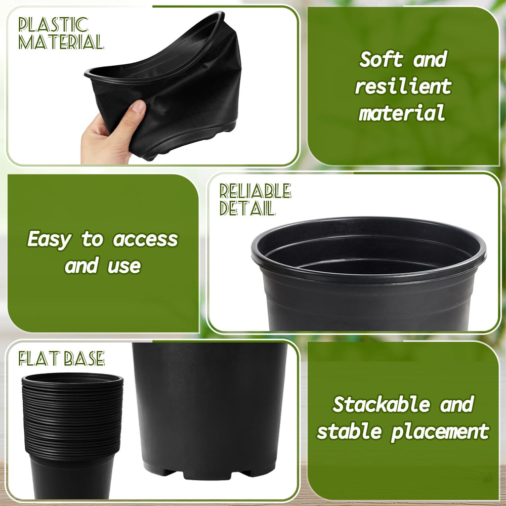 OJYUDD 0.5 gallon nursery pots in a garden setting