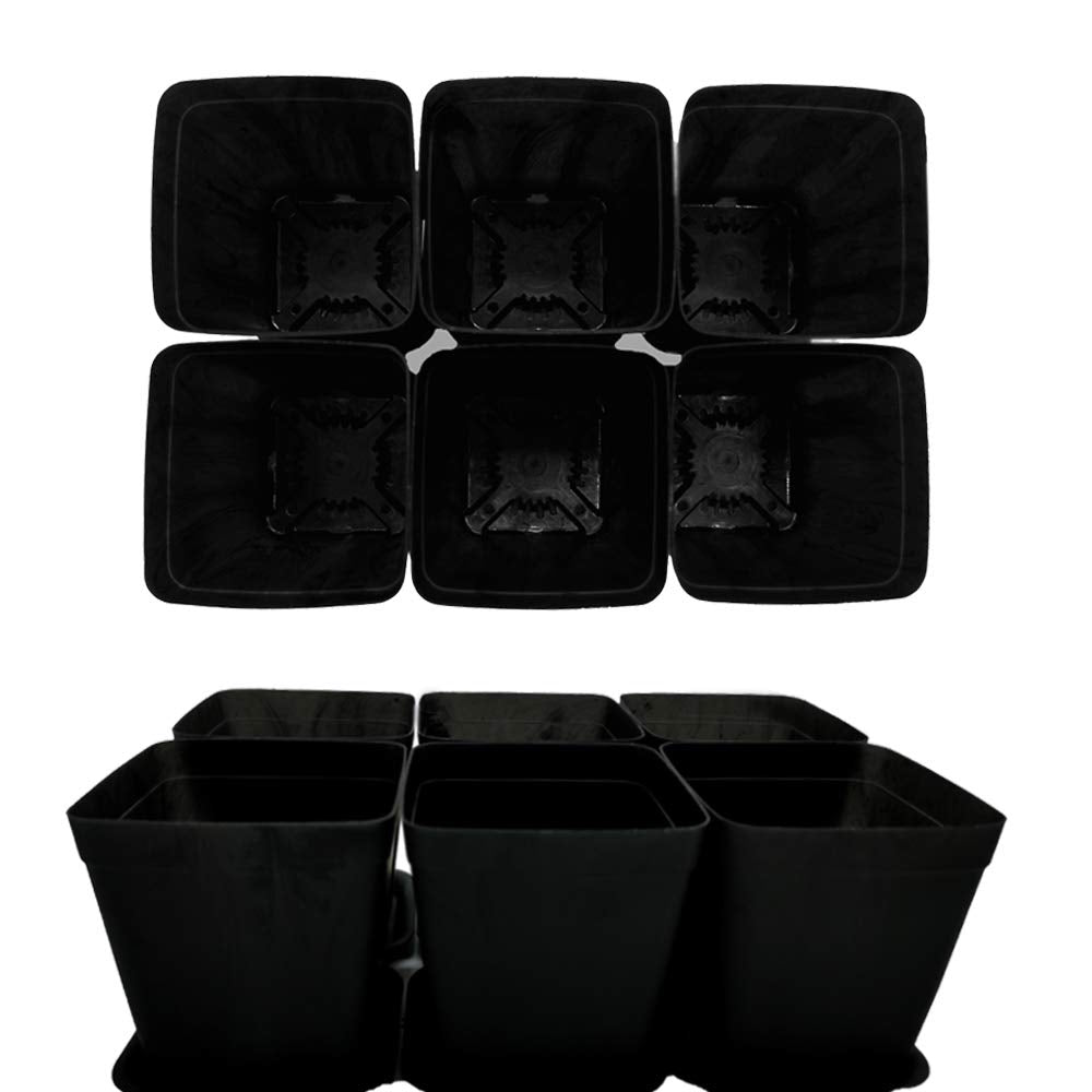 OJYUDD 24 pack black plastic plant pots