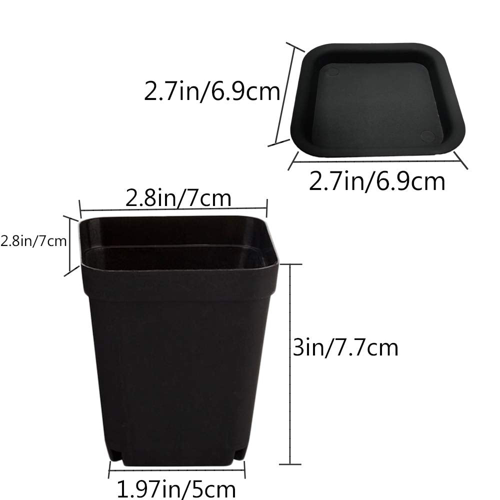 OJYUDD Black Nursery Pot with succulent plant