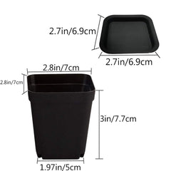 OJYUDD Black Nursery Pot with succulent plant