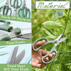 OJYUDD Garden Flower Scissors Shears ergonomic handles close-up