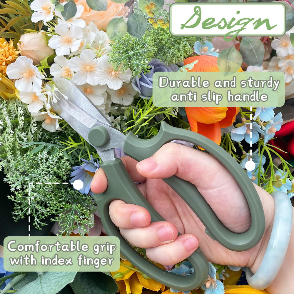OJYUDD Garden Flower Scissors Shears in use for flower arrangement