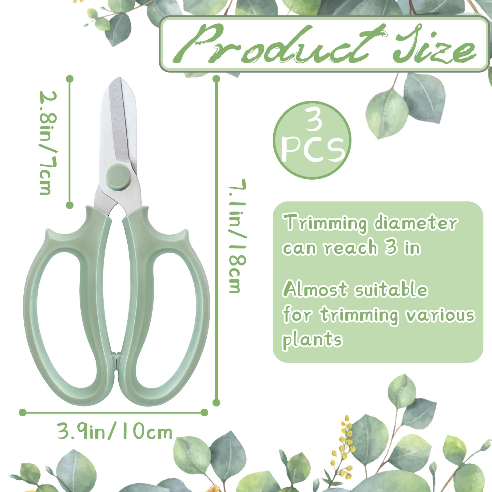 OJYUDD Garden Flower Scissors Shears showing sharp stainless steel blades