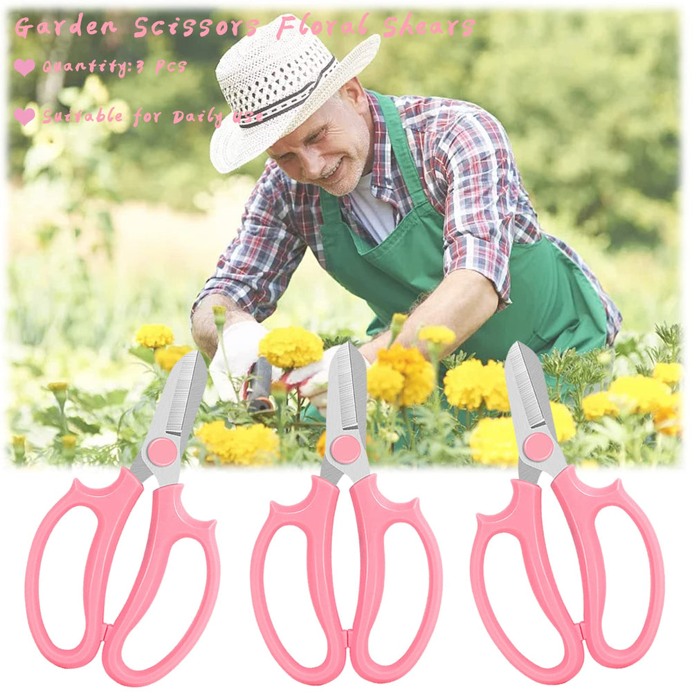 OJYUDD Garden Scissors Floral Shears close-up of the carbon steel blade
