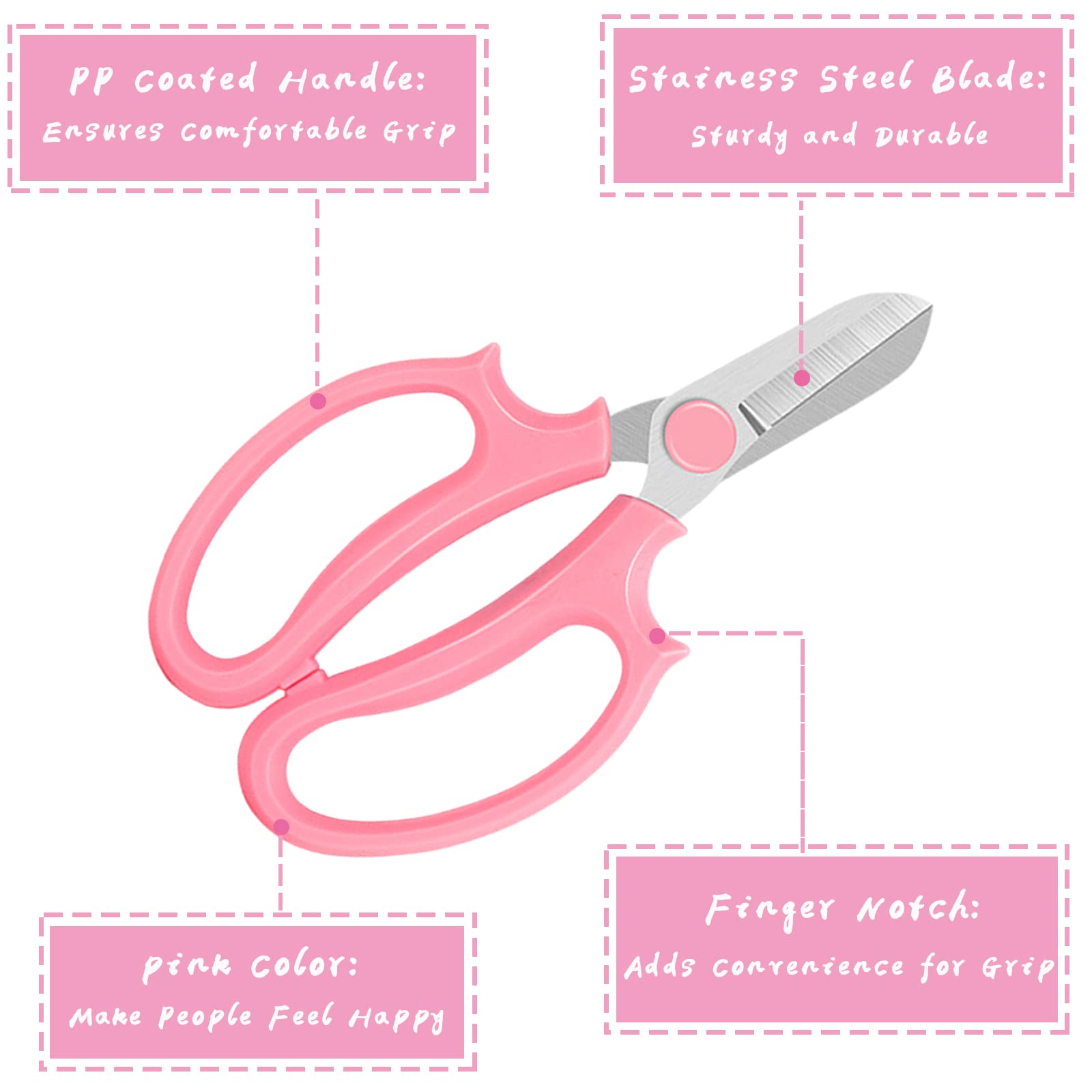 OJYUDD Garden Scissors Floral Shears ergonomic handle design