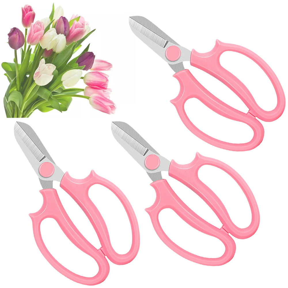 OJYUDD Garden Scissors Floral Shears front view in pink