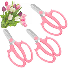 OJYUDD Garden Scissors Floral Shears front view in pink