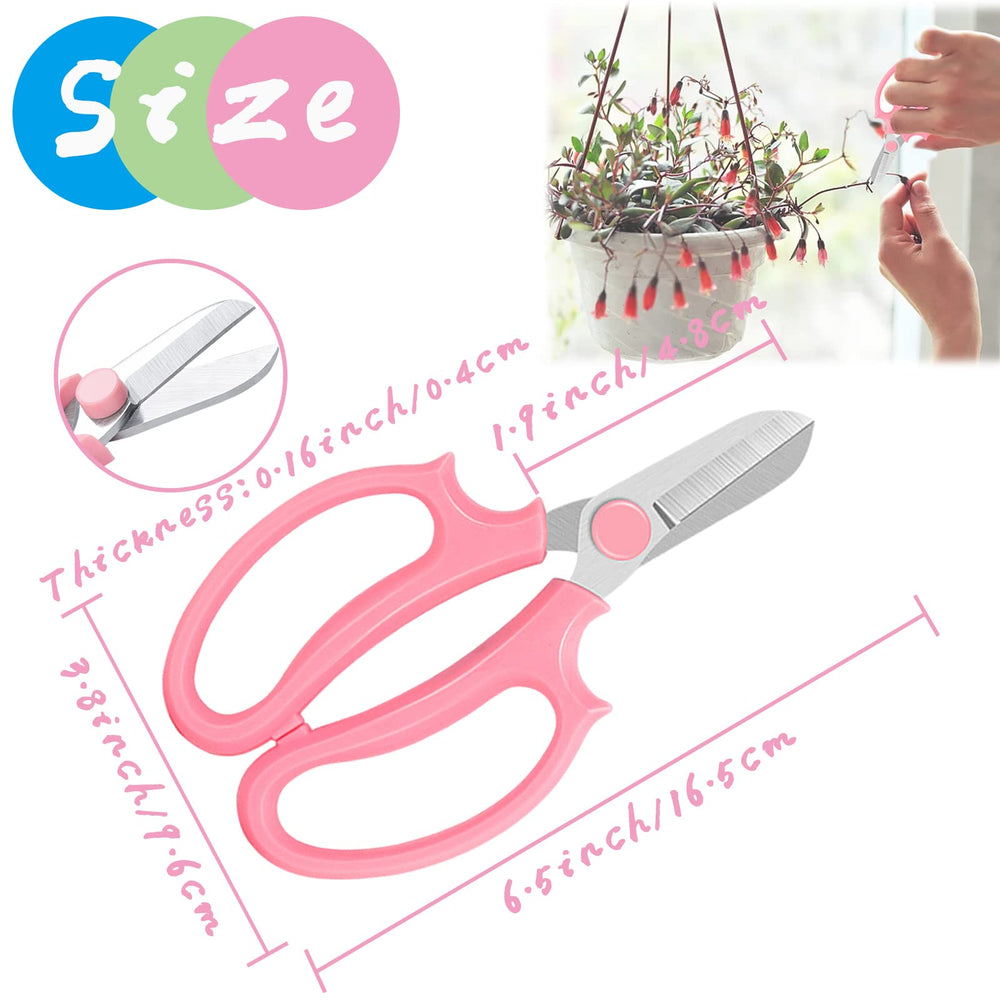OJYUDD Garden Scissors Floral Shears side view showing the blade