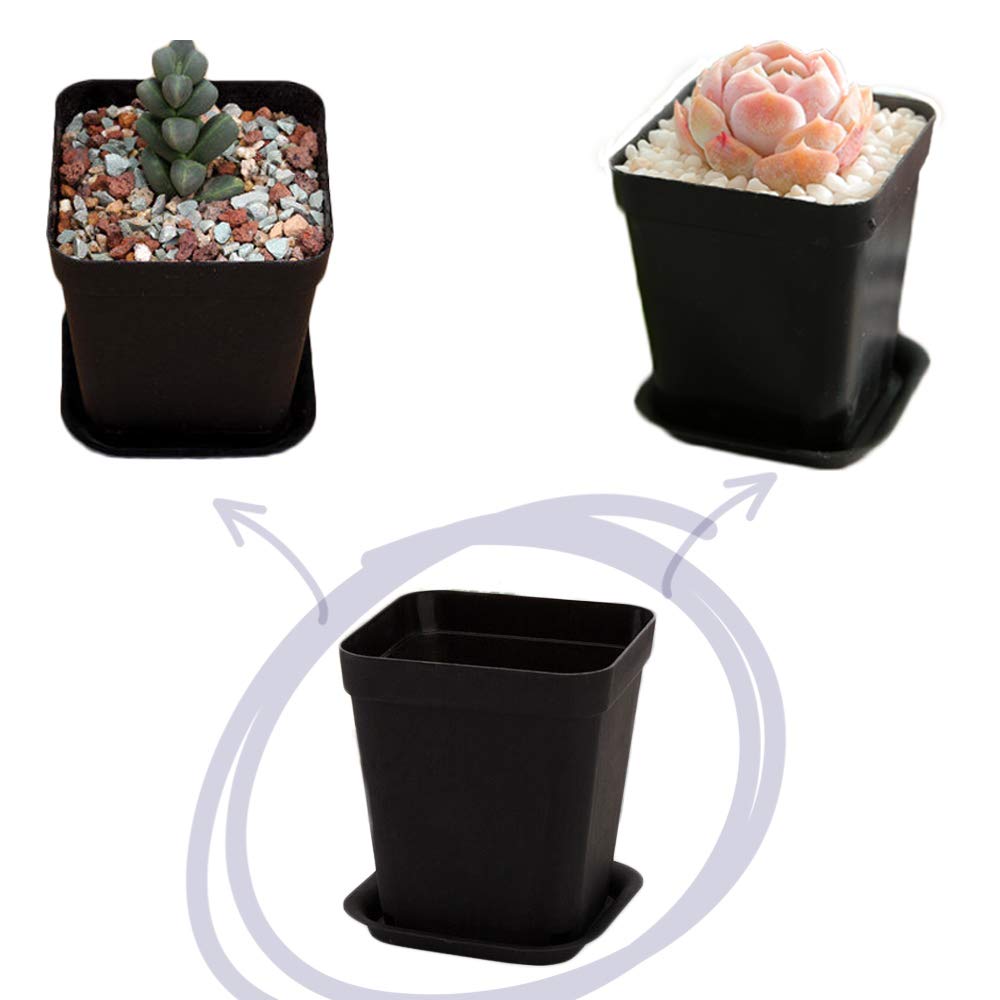 OJYUDD nursery pots with matching saucers