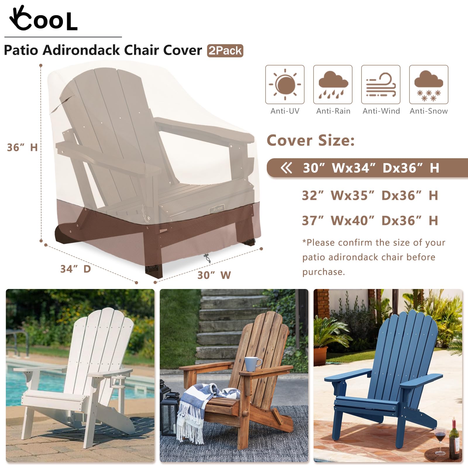 okcool Adirondack Chair Cover shown in outdoor setting