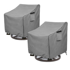 okcool Patio Chair Cover front view, grey, fits 30"W x 34"D x 38.5"H
