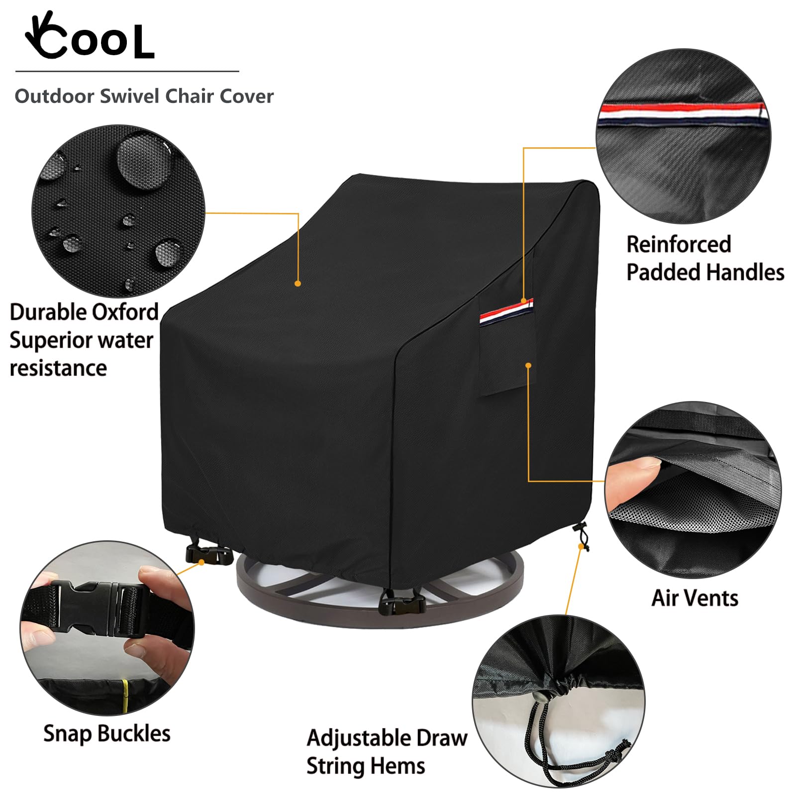 okcool patio chair cover with buckle straps for secure fit