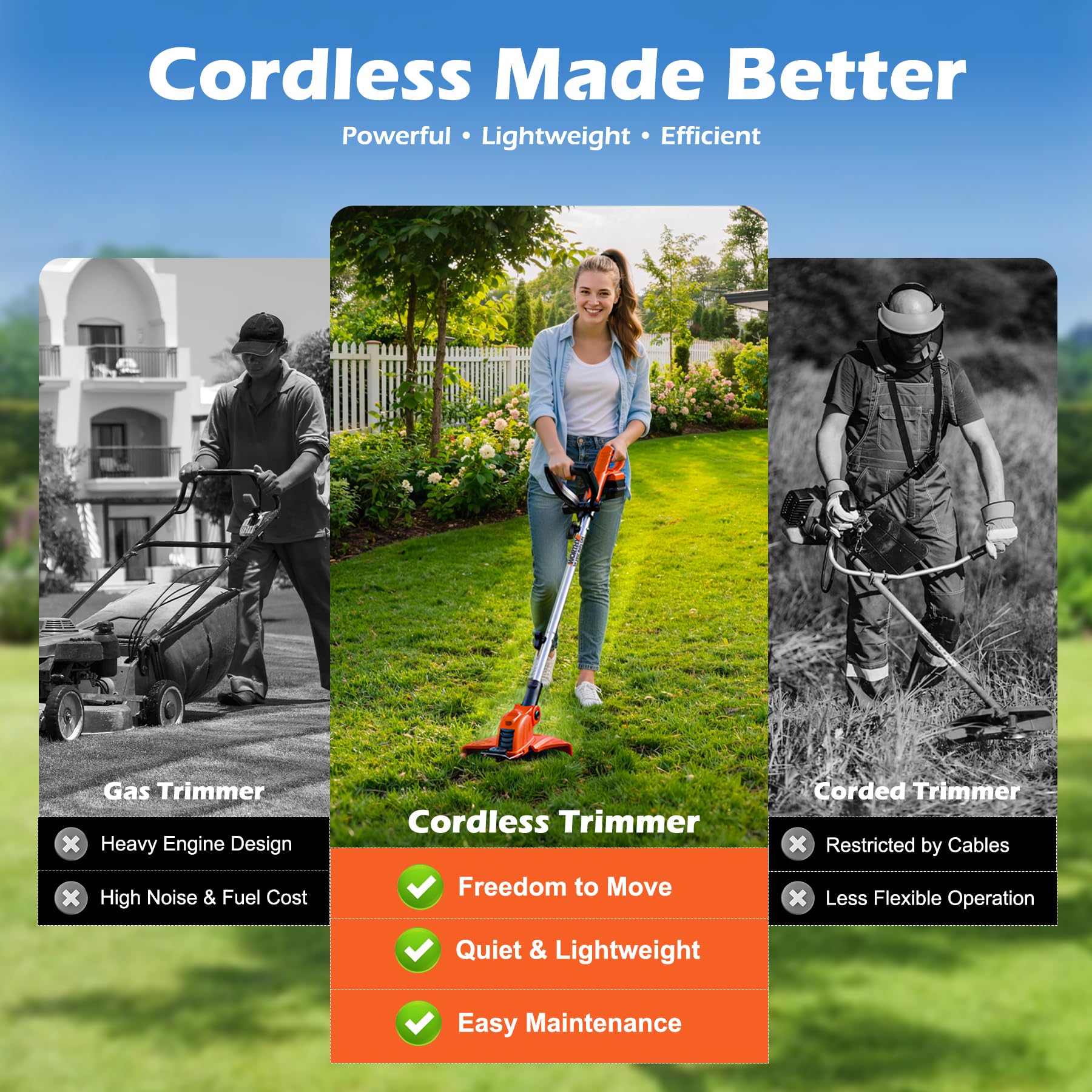 OKIE HOME Battery Powered Weed Wacker accessories and components