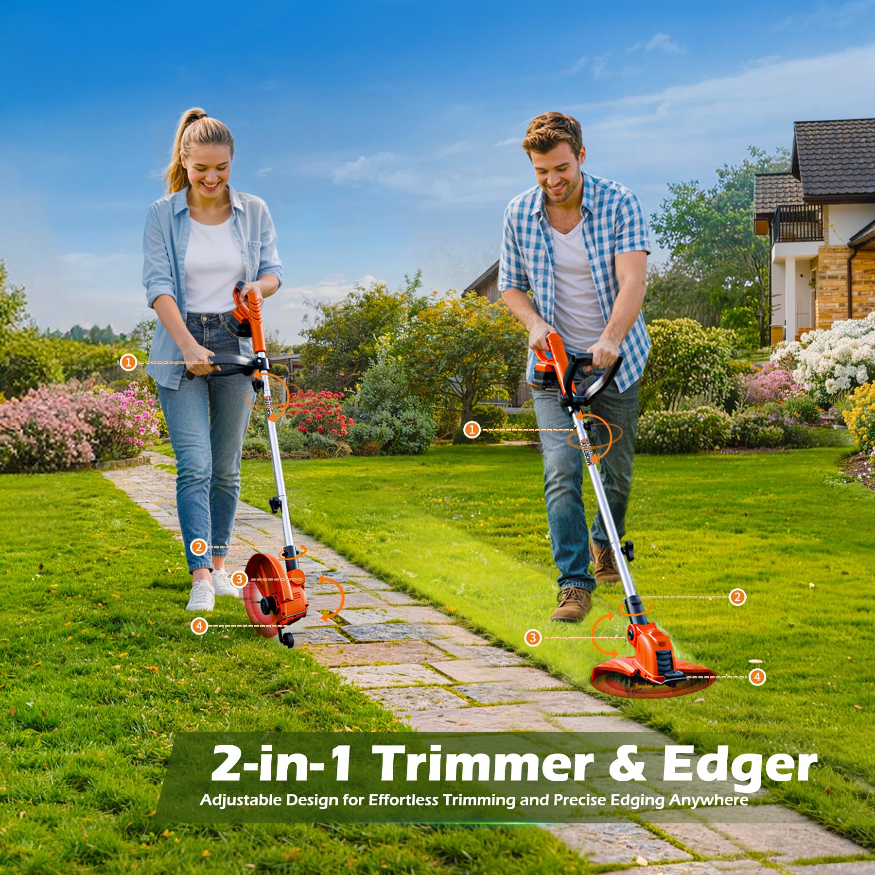 OKIE HOME Weed Wacker with battery and charger