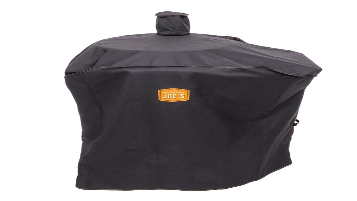 Oklahoma Joe's Bronco Drum Smoker Cover in black front view