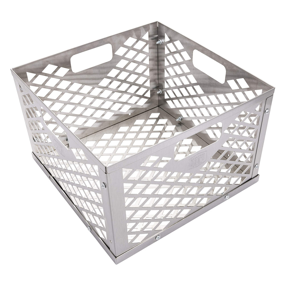 Oklahoma Joe's Charcoal Firebox Basket front view in silver