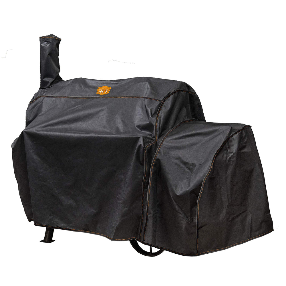 Oklahoma Joe's Highland Offset Smoker Cover in black, front view