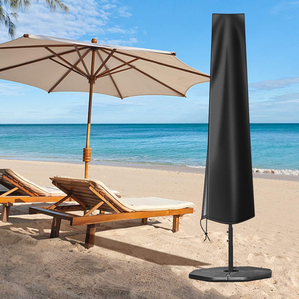 OKPOW Patio Umbrella Cover demonstrating waterproof feature