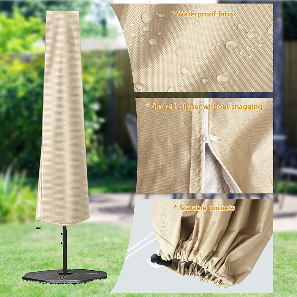 OKPOW Patio Umbrella Cover in storage bag
