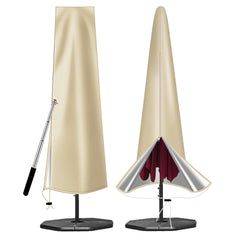 OKPOW Patio Umbrella Cover khaki colour front view