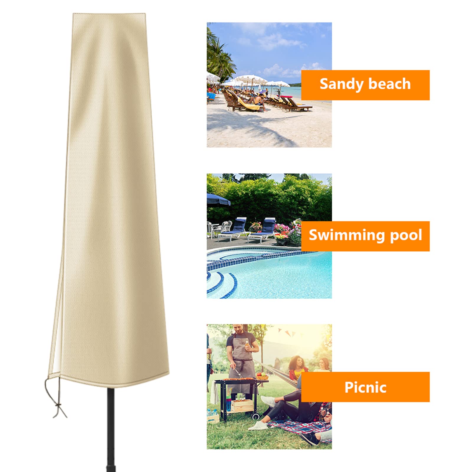 OKPOW Umbrella Cover easy installation with spreader bar