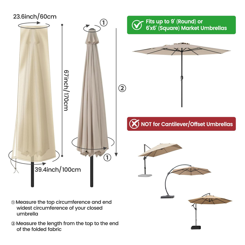 OKPOW Umbrella Cover on a patio umbrella