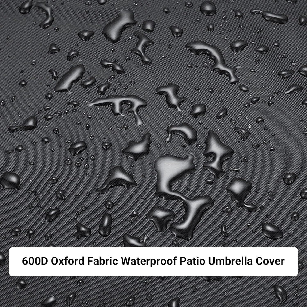 OKPOW Waterproof Patio Umbrella Cover folded in storage bag