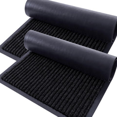 OLANLY 2-Pack Front Door Mats black colour front view
