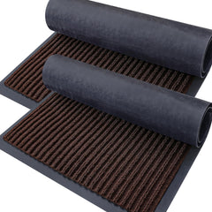 OLANLY 2-Pack Front Door Mats brown colour front view
