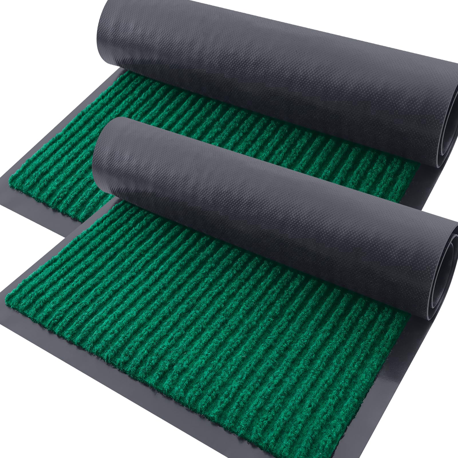 OLANLY 2-Pack Front Door Mats green colour front view