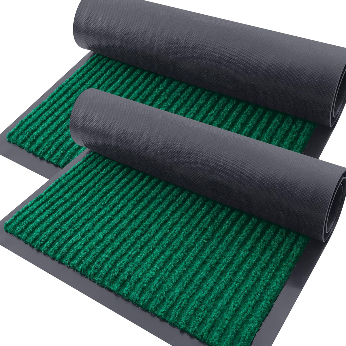 OLANLY 2-Pack Front Door Mats green colour front view