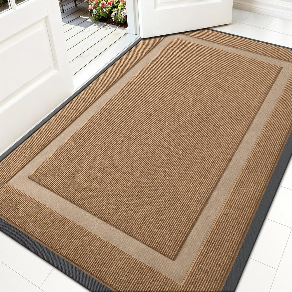OLANLY 59x34 heavy-duty rubber doormat front view