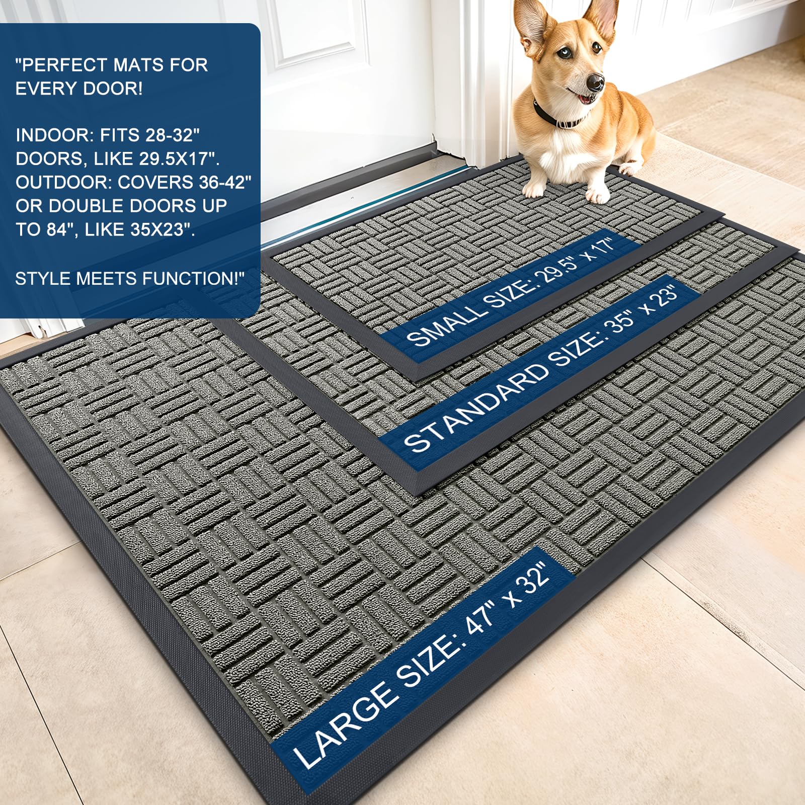 OLANLY door mat capturing dirt and moisture
